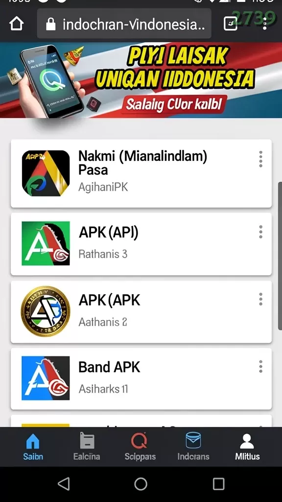 Cuplikan layar IN22 — aktivitas