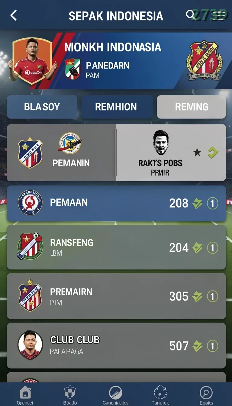 Cuplikan layar NEXGID — menu navigasi