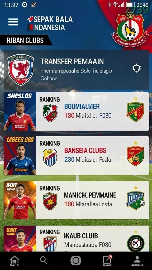 Cuplikan layar IN22 — menu navigasi